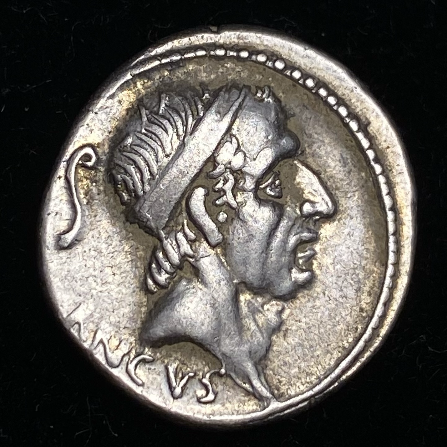 Denarius of L. Marcius Philippus - Obverse