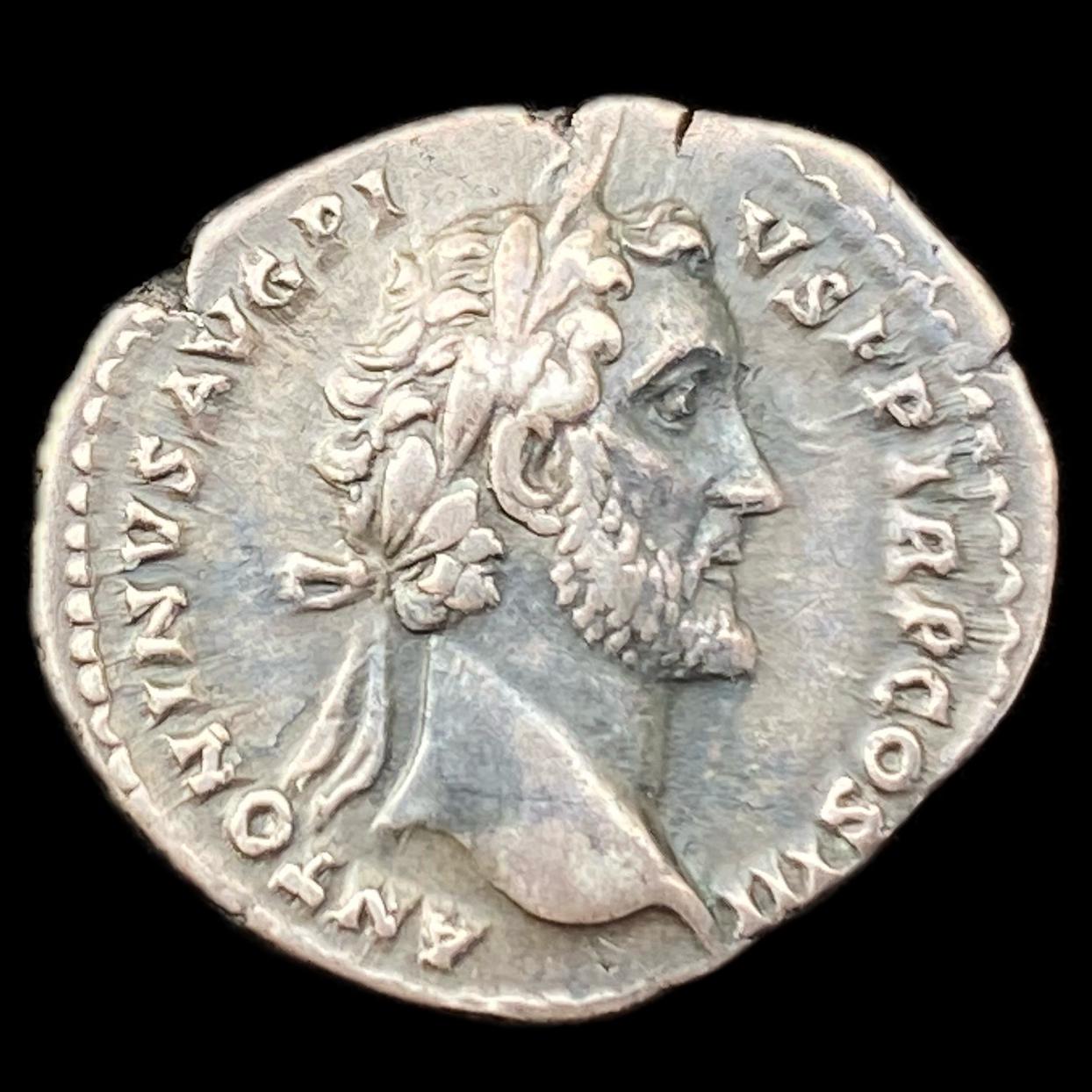 Denarius of Antoninus Pius with Marcus Aurelius as Caesar - Obverse
